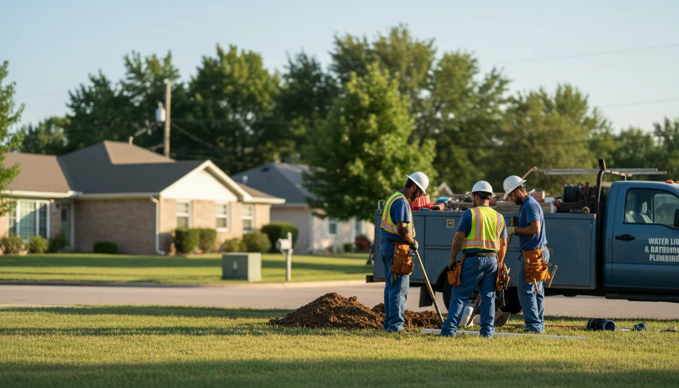 Residential water line and bathroom plumbing service in Robins, IA